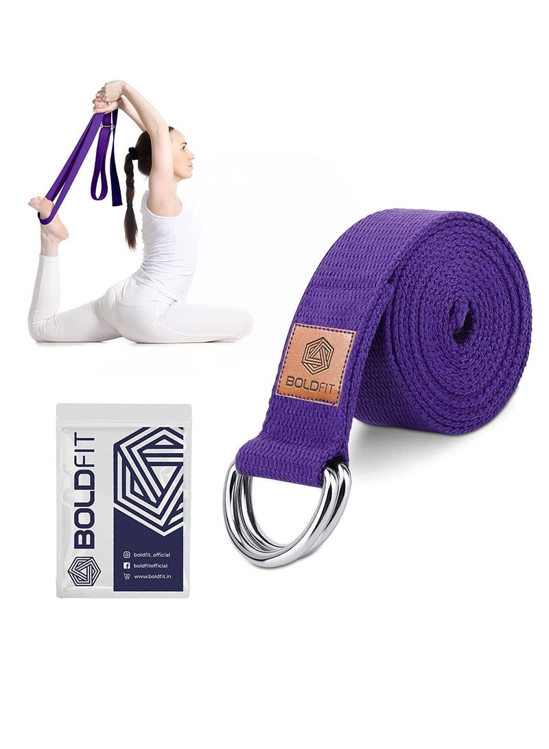 BOLDFIT Durable and Comfy Texture Yoga Belt Strap For Stretching with Extra Safe Adjustable D-Ring Buckle - Image 1