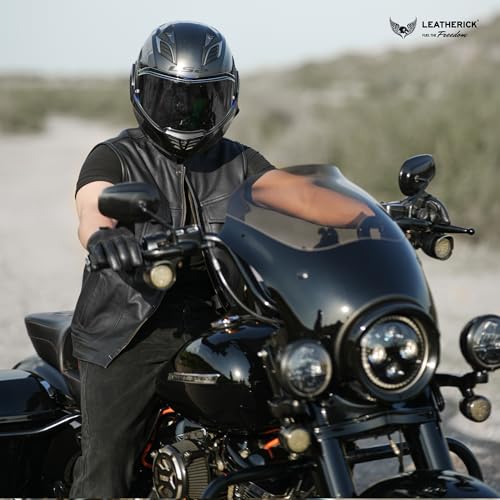 Leatherick Mens Black Motorcycle Vests SOA Club Traditional Paisley Satin Liner Leather Biker Vests US Alpha XLarge Regular Regular White Paisley With Black Stitching - Image 3