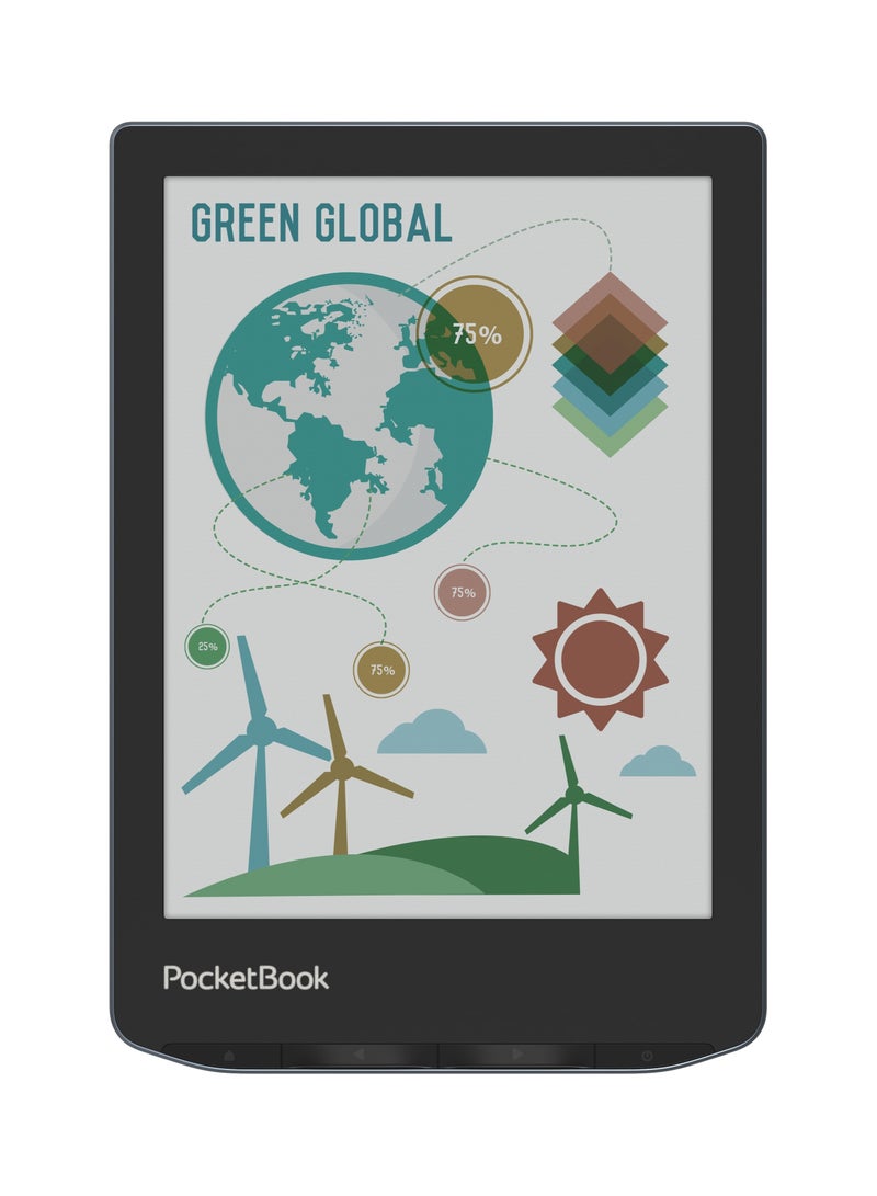 PocketBook VERSE PRO COLOR | Super Thin and Compact 6" e-Reader | Color Screen E Ink Kaleido™ 3 – Eye-Safe and Glare-Free | Text-to-Speech & Bluetooth | Audiobooks | SMARTlight | IPX8 Waterproof – Stormy Sea - Image 3