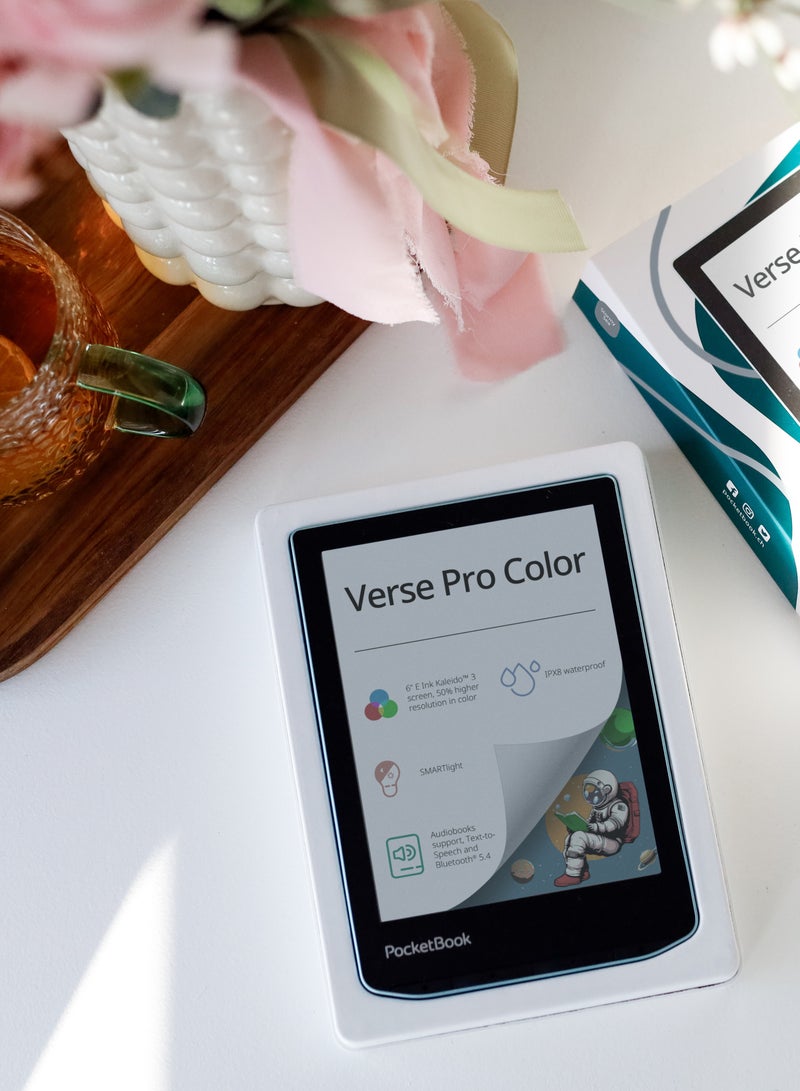 PocketBook VERSE PRO COLOR | Super Thin and Compact 6" e-Reader | Color Screen E Ink Kaleido™ 3 – Eye-Safe and Glare-Free | Text-to-Speech & Bluetooth | Audiobooks | SMARTlight | IPX8 Waterproof – Stormy Sea - Image 5