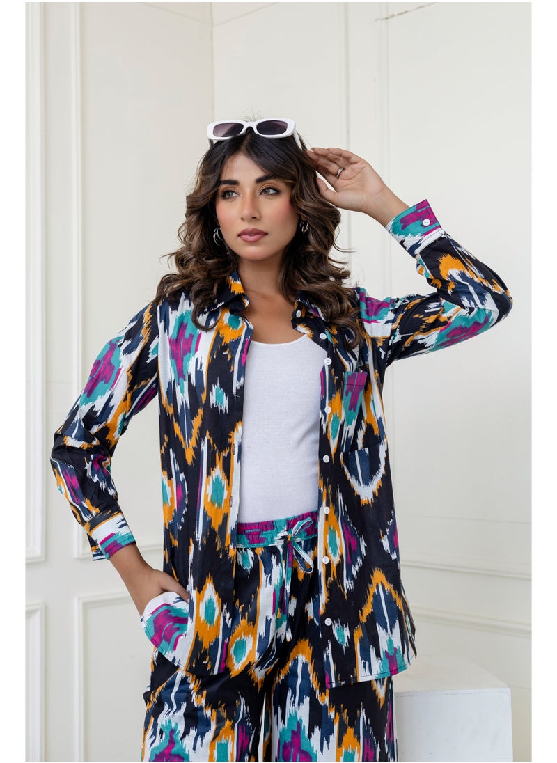 Generic Jenifry Indian Women Botanic Belle Printed Cotton Co-ord Set  - Image 1