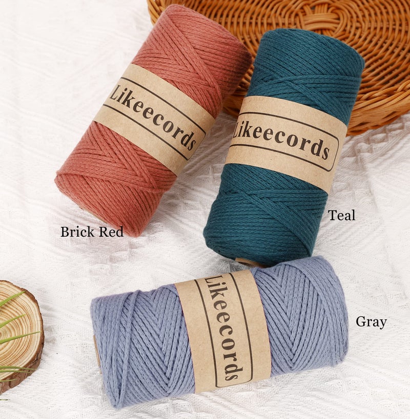 Likeecords 100% Cotton Crochet Bag Cord 2mm 170m Macrame Cord 2mm Crochet Thread Macrame Rope Gift for Knitter (Apricot) - Image 3