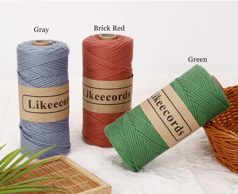 Likeecords 100% Cotton Crochet Bag Cord 2mm 170m Macrame Cord 2mm Crochet Thread Macrame Rope Gift for Knitter (Apricot) - Image 5