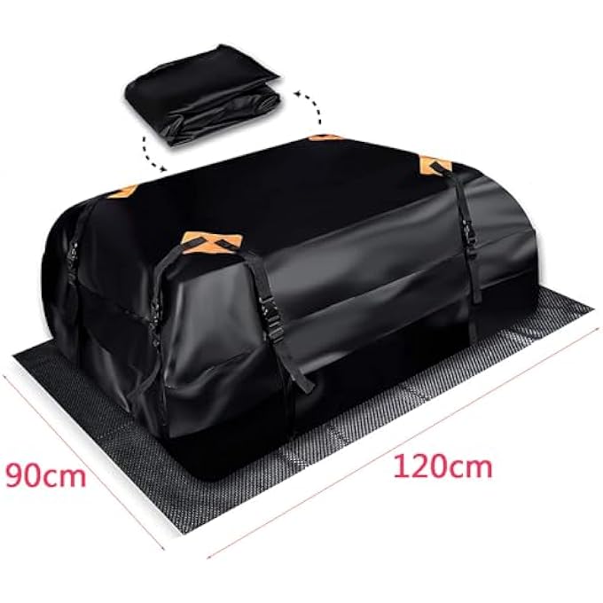 rayihni Car Roof Bag Rooftop top, 600D Rooftop Cargo Carrier Bag,Weatherproof Rooftop bag for Vehicle with/without Rack,Foldable, waterproof, wear-resistant and earthquake-resistant - Image 3