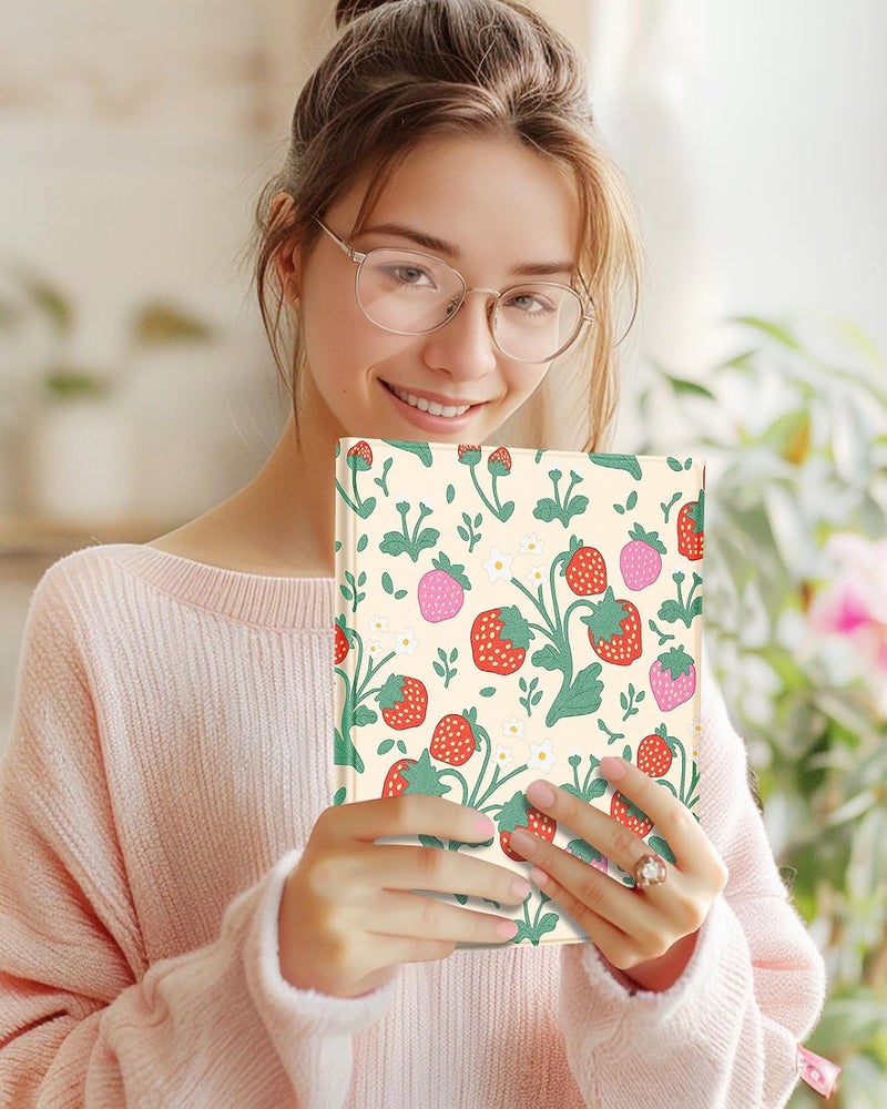 Wazzasoft for iPad Pro 11 inch Case 2024 M4 with Keyboard - Pencil Holder Folio Tablet Cover Women Girl Cute Kawaii Strawberry Unique Design for Apple Pro 11 A2925 A2926 A3007 - Image 3