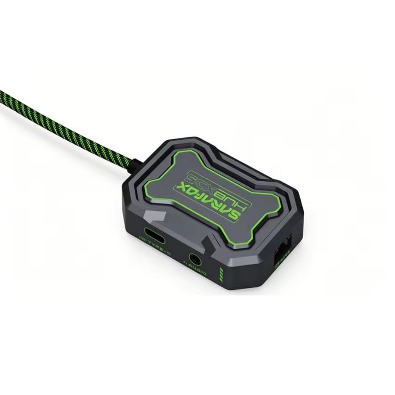موزع USB-C 5 في 1 مزود بصوت 3.5 مم، RJ45 بسرعة 1000 ميجابت في الثانية PD 100 وات للكمبيوتر اللوحي والهواتف المحمولة وألعاب الكمبيوتر - Image 1
