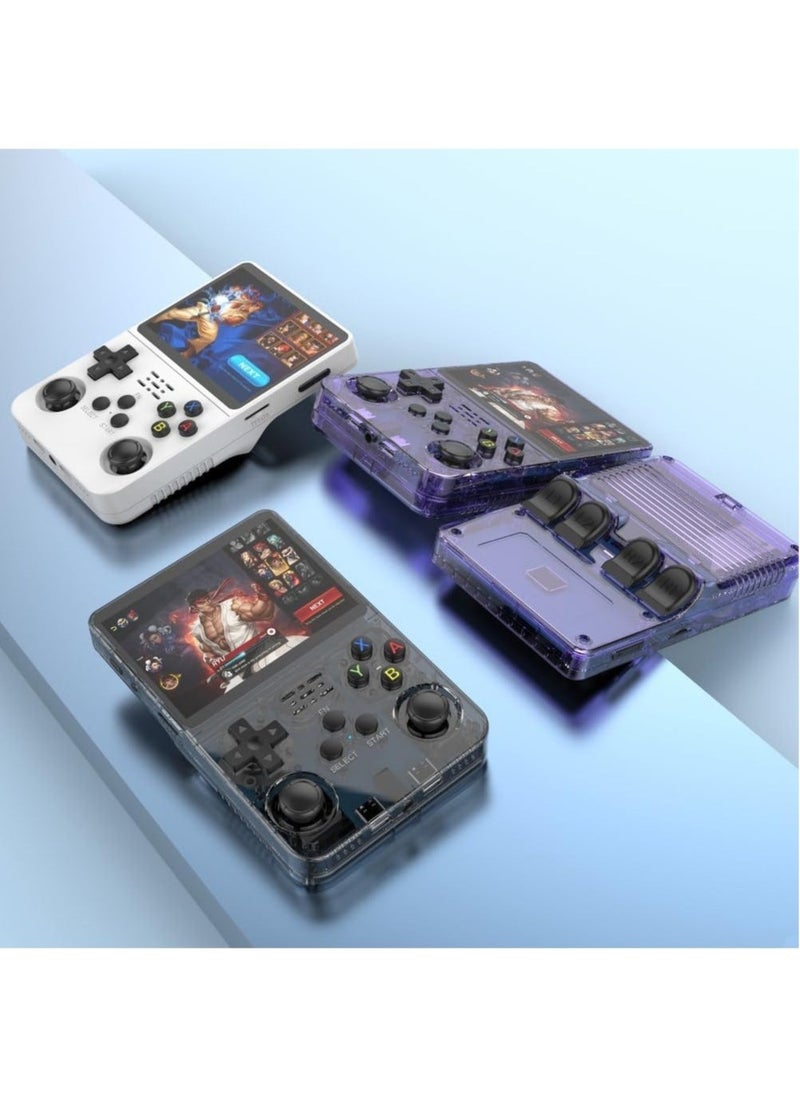 EVEREEN - R36S Handheld Retro Gaming Console Linux System with 128G TF Card, Preloaded with 15000+ Games, Retro Video Game Console 3.5-inch IPS Screen (White 128G) - Image 1