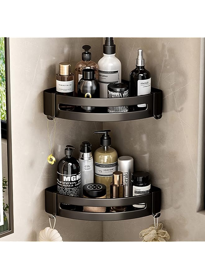 Raxoom Corner Shelf Bathroom Shower Caddy Organizer, Adhesive Shower Shelf Corner No Drilling Bathroom Shower Organizer for Bathroom Kitchen (Double Layer) - Image 1