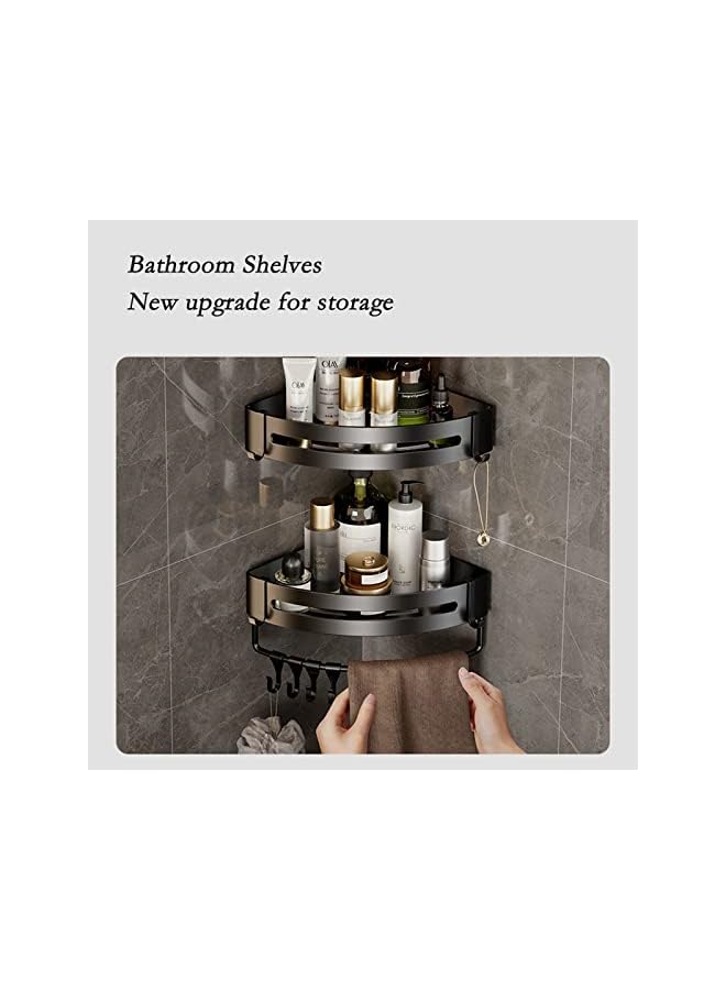 Raxoom Corner Shelf Bathroom Shower Caddy Organizer, Adhesive Shower Shelf Corner No Drilling Bathroom Shower Organizer for Bathroom Kitchen (Double Layer) - Image 4