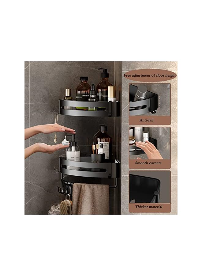 Raxoom Corner Shelf Bathroom Shower Caddy Organizer, Adhesive Shower Shelf Corner No Drilling Bathroom Shower Organizer for Bathroom Kitchen (Double Layer) - Image 5