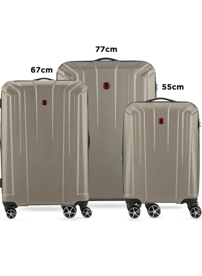 Wenger Destination 3 Piece 55+67+77cm Hardside Expandable Check-In Luggage Trolley Set Bronze - 612344-2