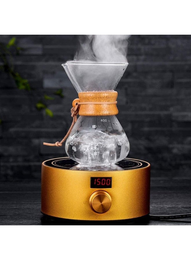 V60 Pour Over Coffee Maker Set 400ml with Reusable Stainless Steel Dripper Filter & Elegant Glass Carafe, Ideal for Specialty Coffee Lovers at Home or Office - Image 2