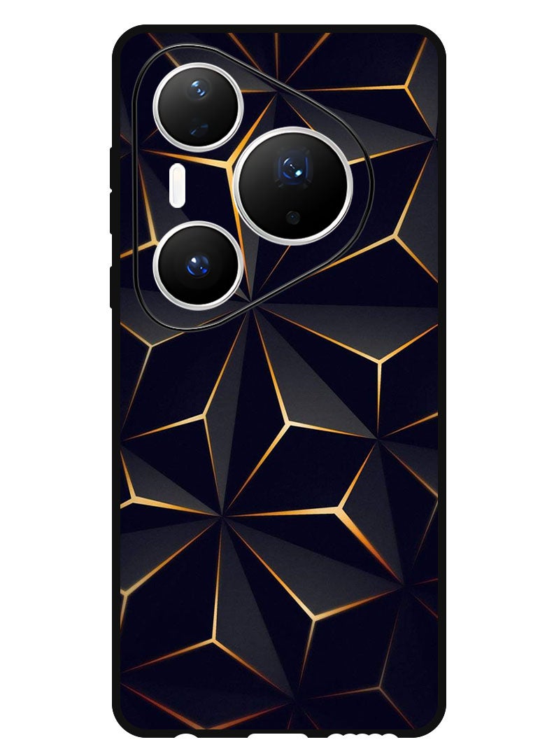 Theodor Case Compatible with Huawei Pura 80 Pro Plus 6.8 Inch Protection Shockproof Bumper Cover Black Gold Patter - Image 1