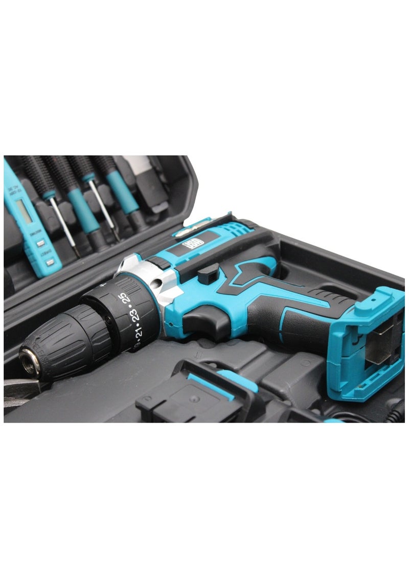 JSA - JSA cordless drill kit with a 21V lithium battery and a 10 mm chuck size is a versatile set ideal for household and maintenance tasks. - Image 1