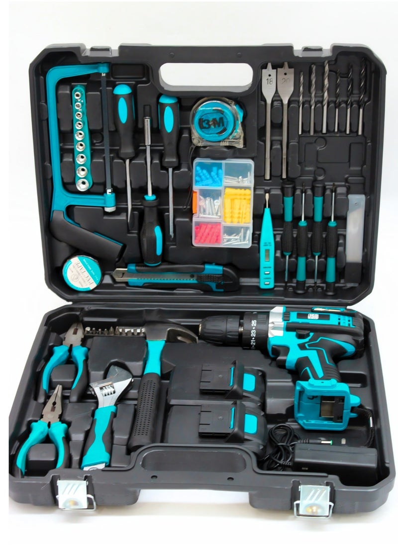 JSA - JSA cordless drill kit with a 21V lithium battery and a 10 mm chuck size is a versatile set ideal for household and maintenance tasks. - Image 1