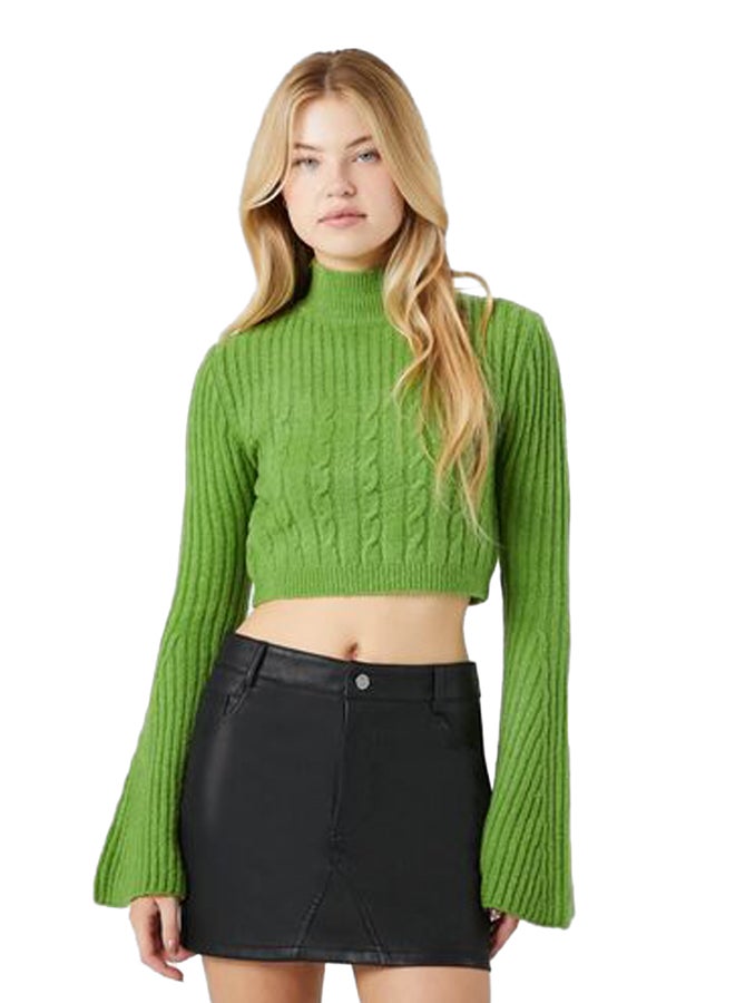 FOREVER 21 Cable Knit Cropped Sweater - Image 2