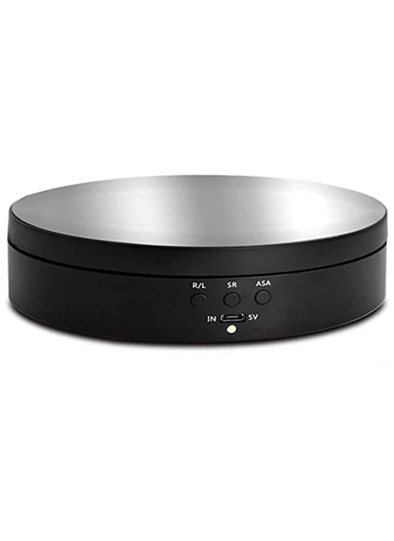 VKL - Photography Props 360 degree Motorized Turntable Show Case for Cake Jewelry Watch Ring Digital Product 3D Models Collectibles Display Adjustable Rotating 3 Speed Turntable (Black) - Image 1