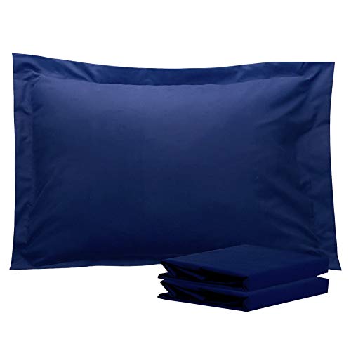 NTBAY Standard Pillow Shams  2 Pack Brushed Microfiber 20x26 Sham Covers  Super Soft and Cozy Wrinkle Fade Stain Resistant 20x26 Inches Oxford Pillowcases Navy Blue