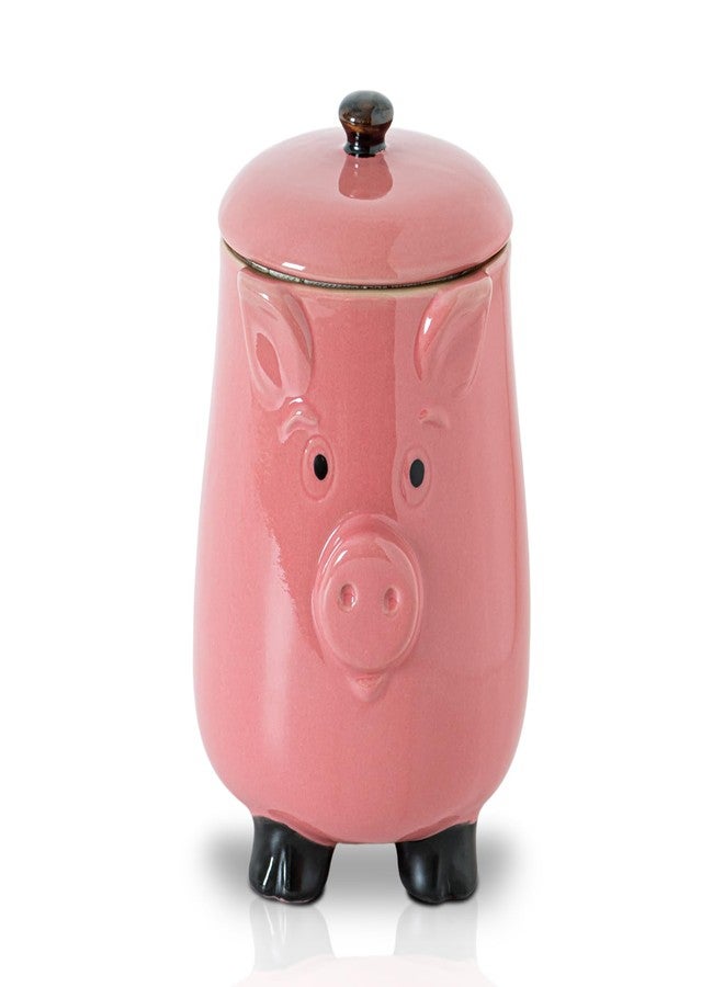 GABROC Pig Shaped Cookie Jar - Ceramic Candy Jar with Airtight Lid, Pink Piggy Kitchen Canister for Cookies, Snacks & Treats Storage, Cute Farmhouse Countertop Decor - Image 1