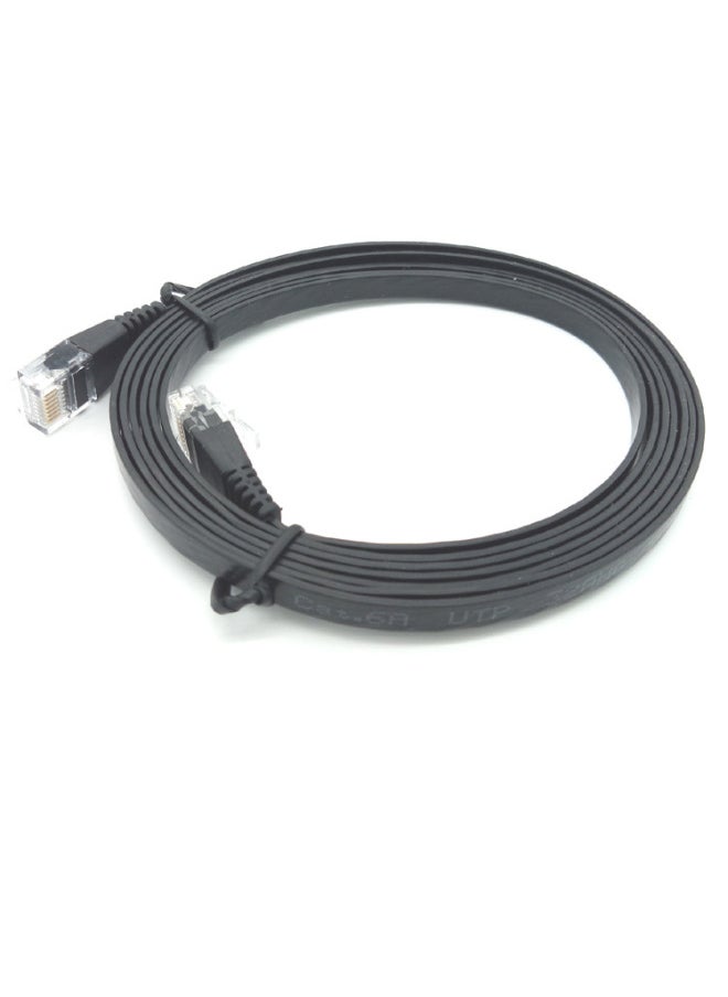 Generic CAT6 Jumper 6 Type Flat Network Cable Gigabit Oxygen-free Copper Pure Copper 1 M Twisted Pair Network Super Six Type Flat Network-Color:Black-Line Length:1 M  - Image 4