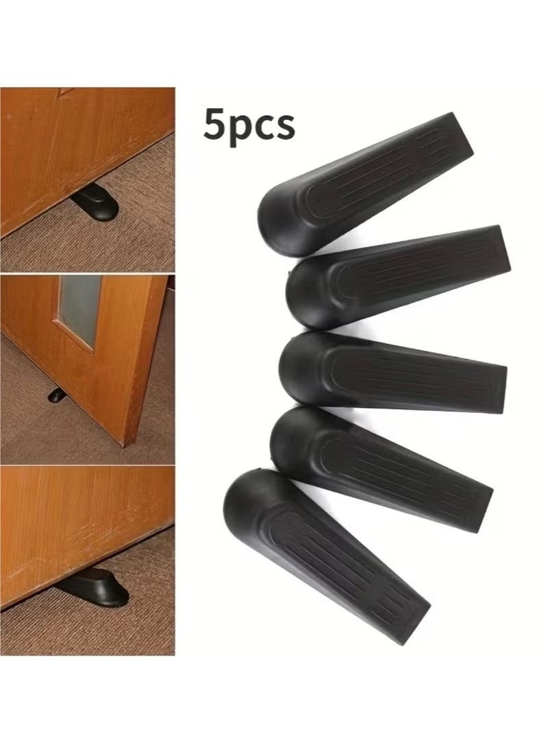 5-Piece Heavy-Duty Door Stopper Set – Non-Slip Plastic Door Wedges for Home & Office | No Tools Needed, Secure Hold for Interior & Exterior Doors - Image 1