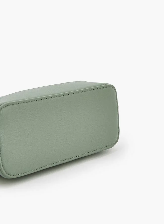 Flora Bella By Shoexpress GREEN Solid Crossbody Bag With Detachable Strap for Women | Best Price UAE