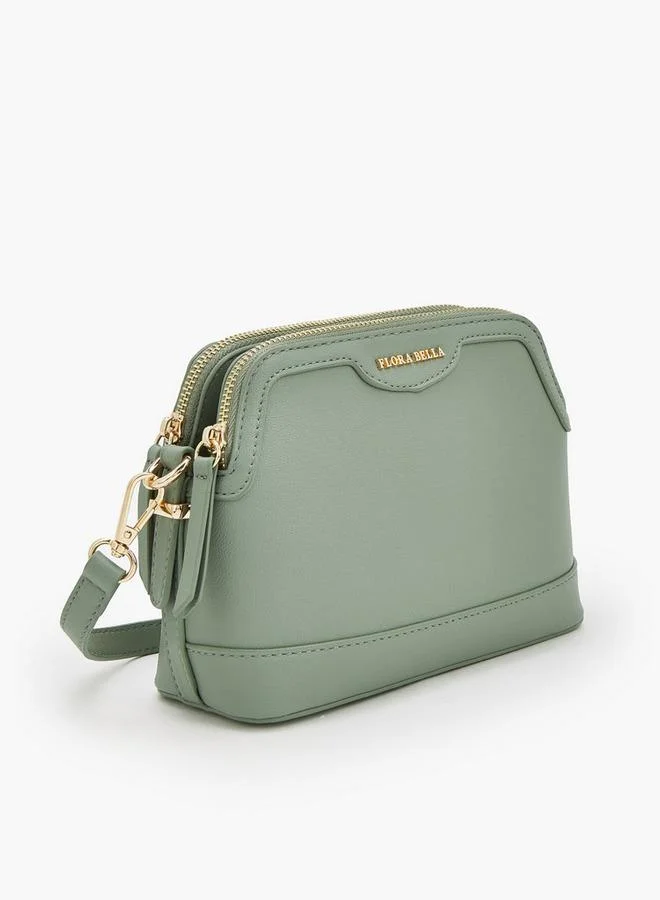 Flora Bella By Shoexpress GREEN Solid Crossbody Bag With Detachable Strap for Women | Best Price UAE