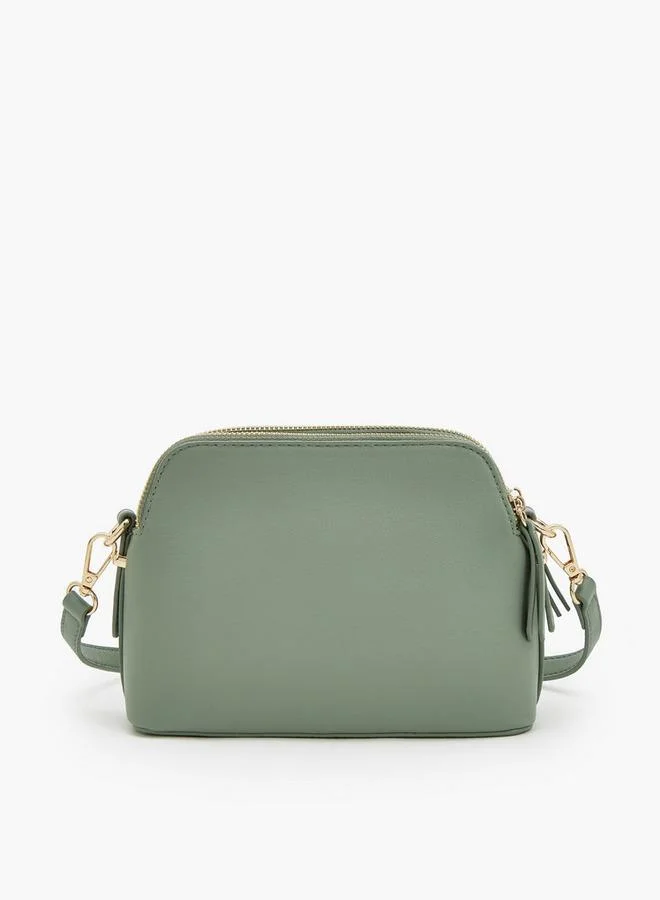 Flora Bella By Shoexpress GREEN Solid Crossbody Bag With Detachable Strap for Women | Best Price UAE