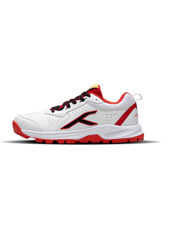 HUNDRED Hyperdrive Cricket Shoes | Terraspike Rubber Studs | Embedded Support Plate For Stability | Lightweight & Durable | Ideal For Turf, Ground & Hard Surfaces (White/Red/Black ; Uk 7) - Image 1