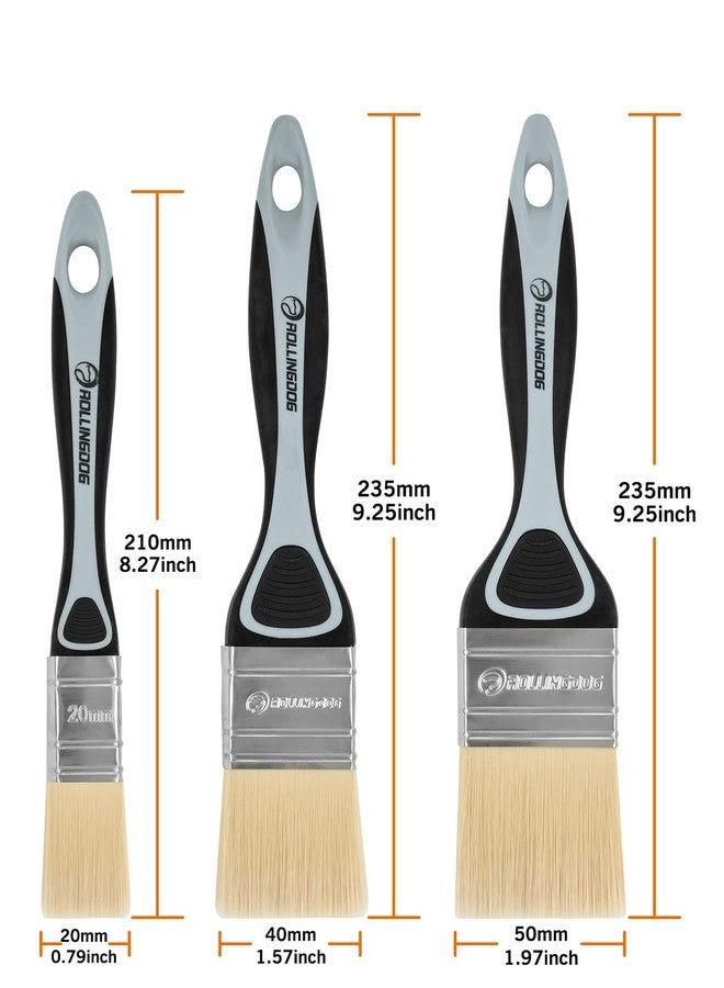 ROLLINGDOG Paint Brush Set - Soft Paint Brush for Walls,Smooth Surfaces,Furniture,DIY Detail Painting (3 PC Pack, 20mm, 40mm, 50mm) - Image 5