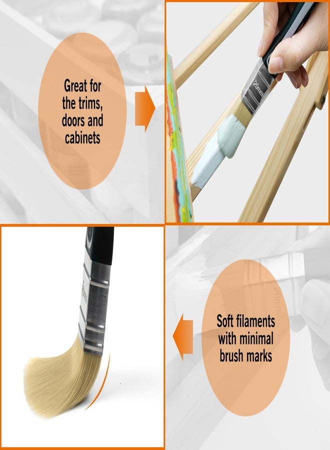ROLLINGDOG Paint Brush Set - Soft Paint Brush for Walls,Smooth Surfaces,Furniture,DIY Detail Painting (3 PC Pack, 20mm, 40mm, 50mm) - Image 2