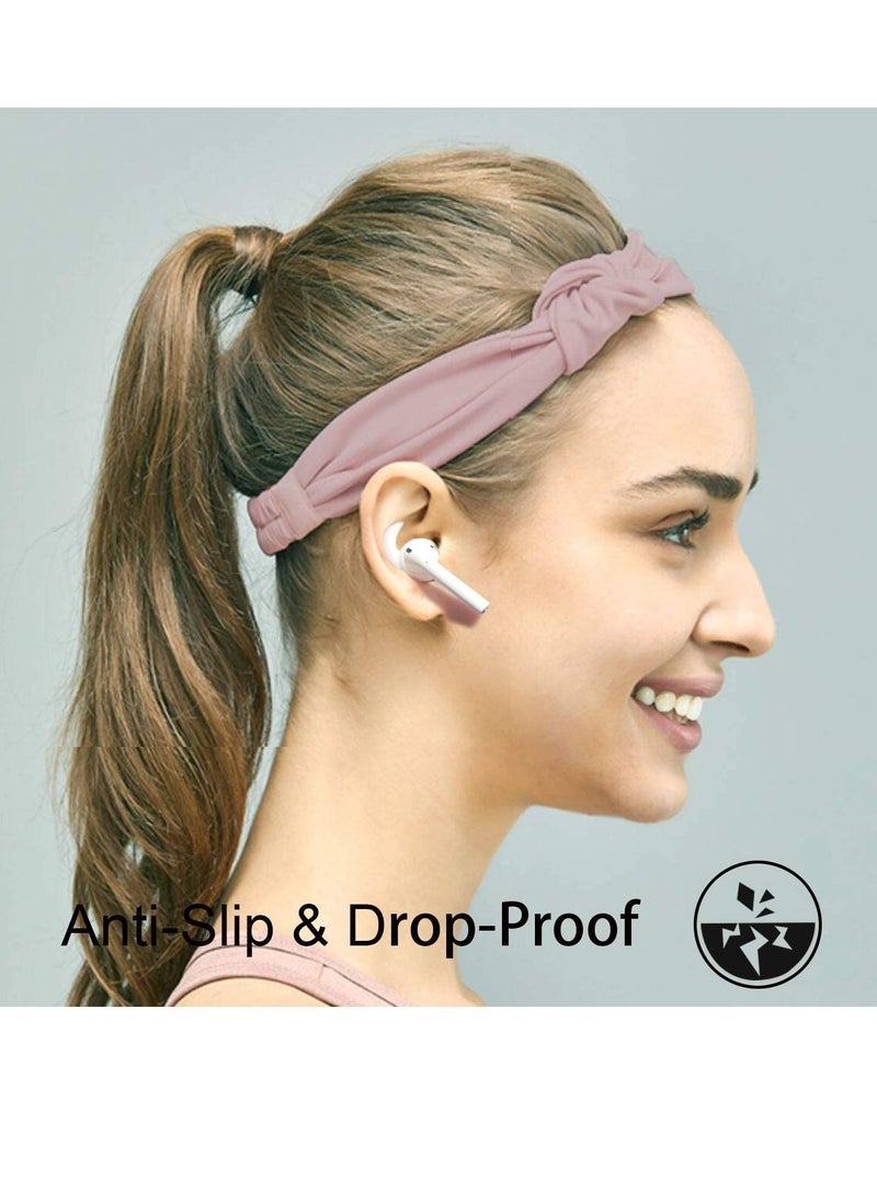 KASTWAVE 4 Pairs EarHook Covers for AirPods 1/2, Soft Silicone Skin Compatible with Apple Headphone, Lightweight Sound Quality Enhancement for Outdoor Activities (4 Black, 4 White)  - Image 2