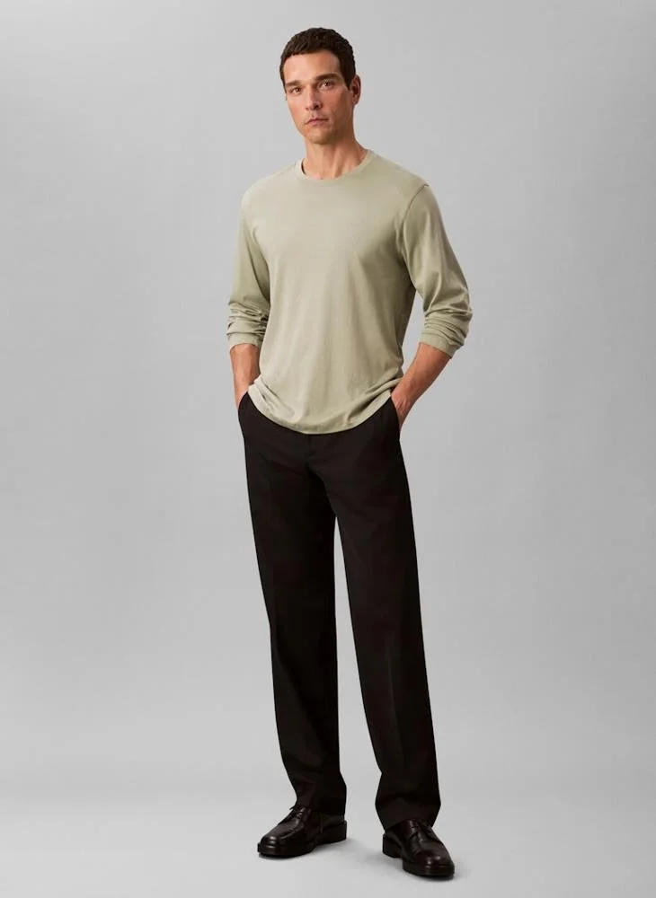 CALVIN KLEIN  Long Sleeve Interlock Crew Neck T-Shirt for Men | Best Price UAE