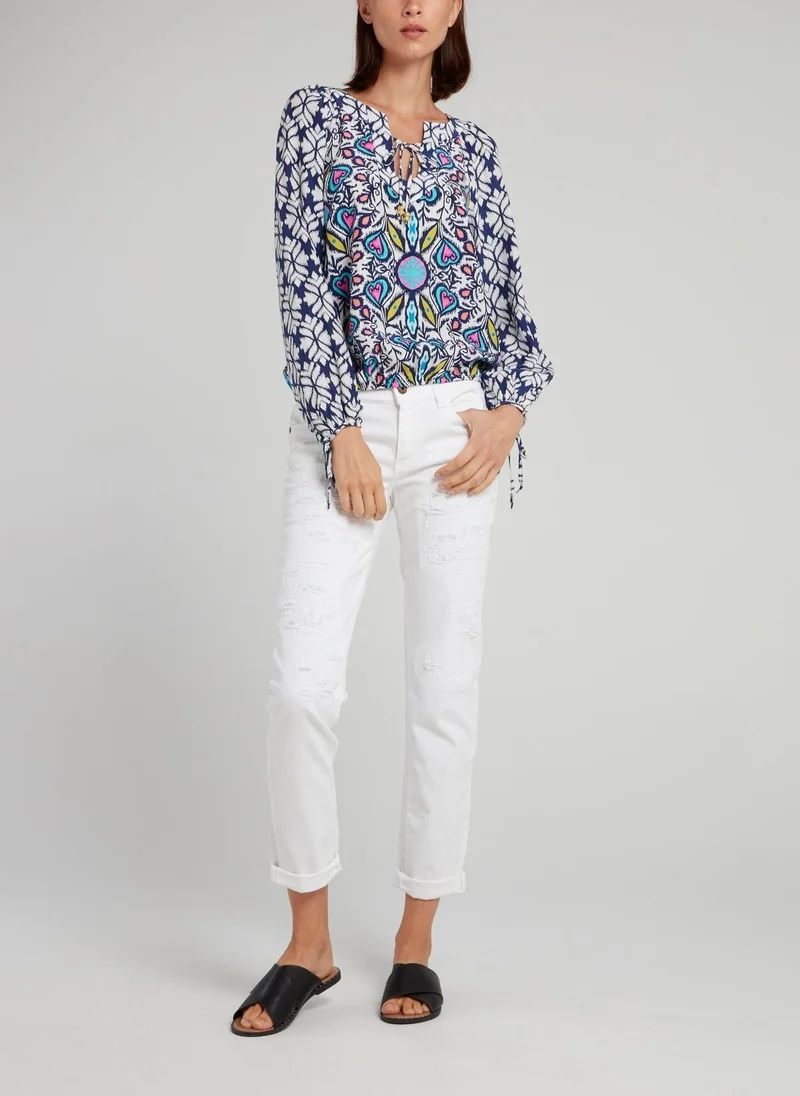 Alice and trixie Printed Drawstring Long Sleeve Top