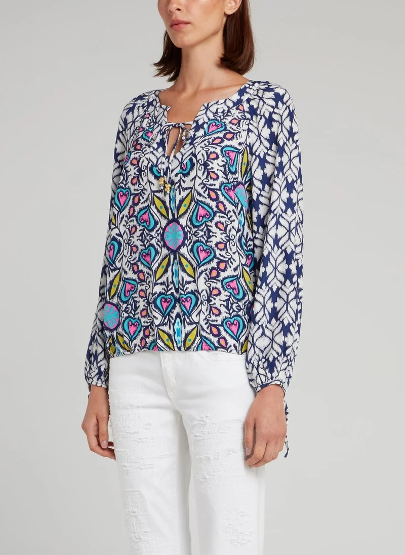 Alice and trixie Printed Drawstring Long Sleeve Top