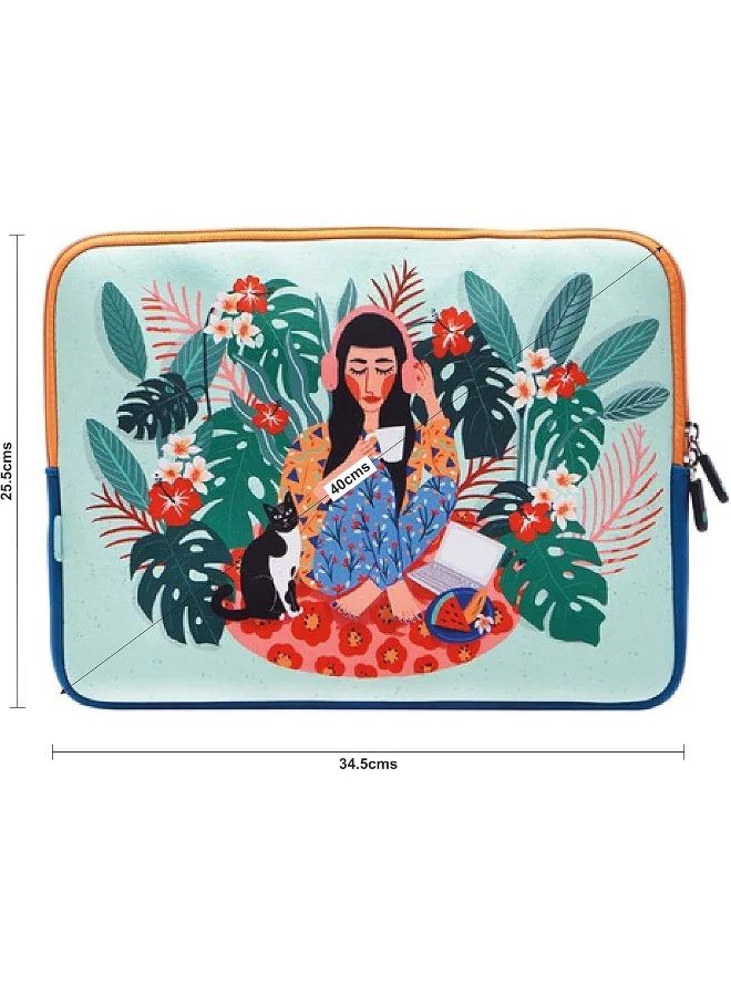 Chumbak Live Slow Laptop Sleeve - 13'' - Compatible with MacBook, Notebook Computer, Protective Case Cover, Laptop Pouch for Men and Women, for Work, College, Business Trips