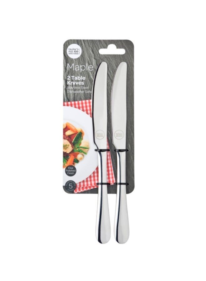 NIBEMINENT 2-Piece Stainless Steel Table Knives Silver 2x23x1cm - Image 2