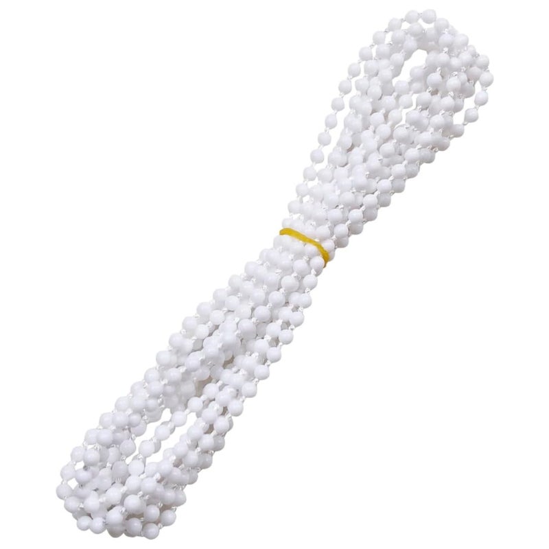 PHOENIX ENTERPRISE Roller Blind Beaded Chain for Window Shades Universal Size Smooth Rolling Durable Cord for Zebra Blinds Wooden Blinds Roller Blinds Vertical Blinds 2 White 6 Meters 197 ft - Image 1