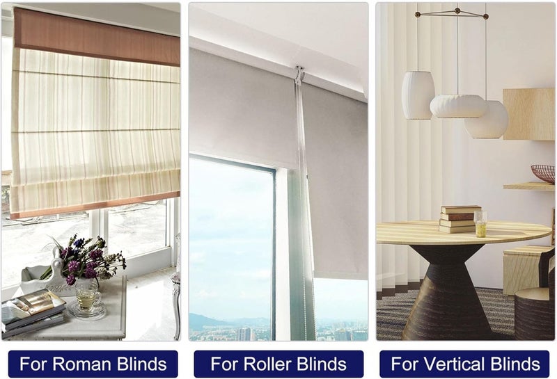 PHOENIX ENTERPRISE Roller Blind Beaded Chain for Window Shades Universal Size Smooth Rolling Durable Cord for Zebra Blinds Wooden Blinds Roller Blinds Vertical Blinds 2 White 6 Meters 197 ft - Image 2