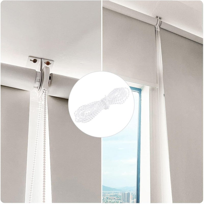 PHOENIX ENTERPRISE Roller Blind Beaded Chain for Window Shades Universal Size Smooth Rolling Durable Cord for Zebra Blinds Wooden Blinds Roller Blinds Vertical Blinds 2 White 6 Meters 197 ft - Image 3