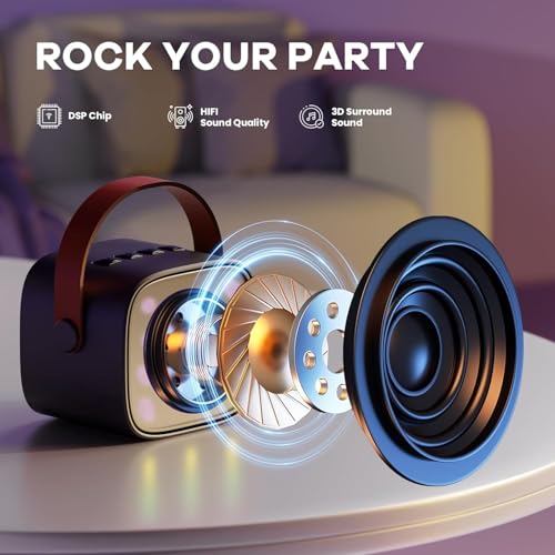 Kidara SingStar Karaoke Speaker and Wireless Mic for Kids Toddlers Bluetooth Portable for Girls Boys Perfect Birthday Gifts Ages 4, 5, 6, 7, 8, 9, 10+ Years Black - Image 2