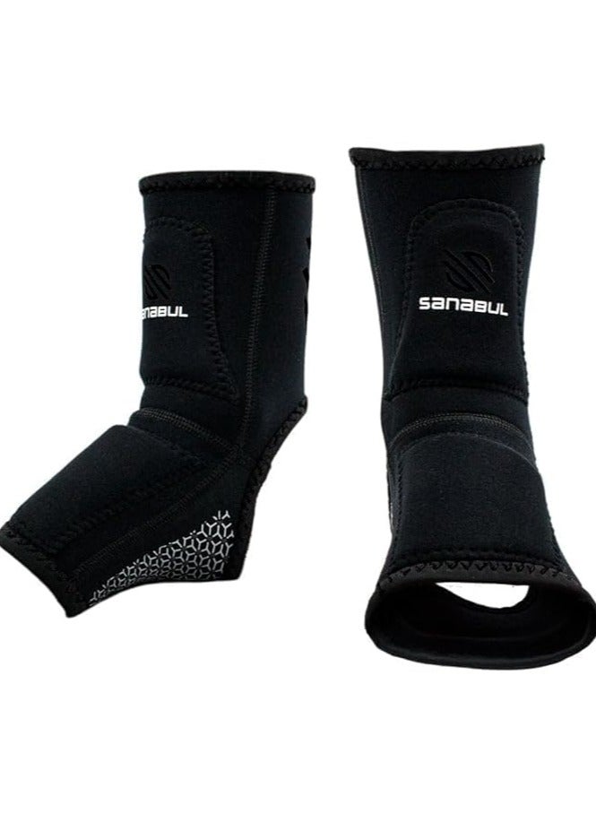 Sanabul  Essential Striking Gel Ankle Guard for MMA Kickboxing | Ankle Sleeves for Men & Women | MMA Kickboxing Muay Thai Ankle Support and Protection (Pair) (Black, S/M)  - Image 2