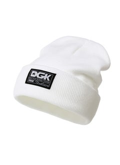 Foreign trade new ski warm autumn and winter pullover knitted hat DGK letter wool hat mens and womens beanie hat Style 2 White