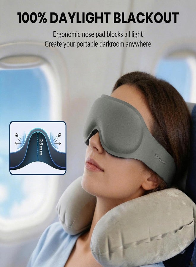 Gizmolet 3D Maximum Blackout Sleep Eye Mask for Deep Sleep Men Women, Grey - Image 4