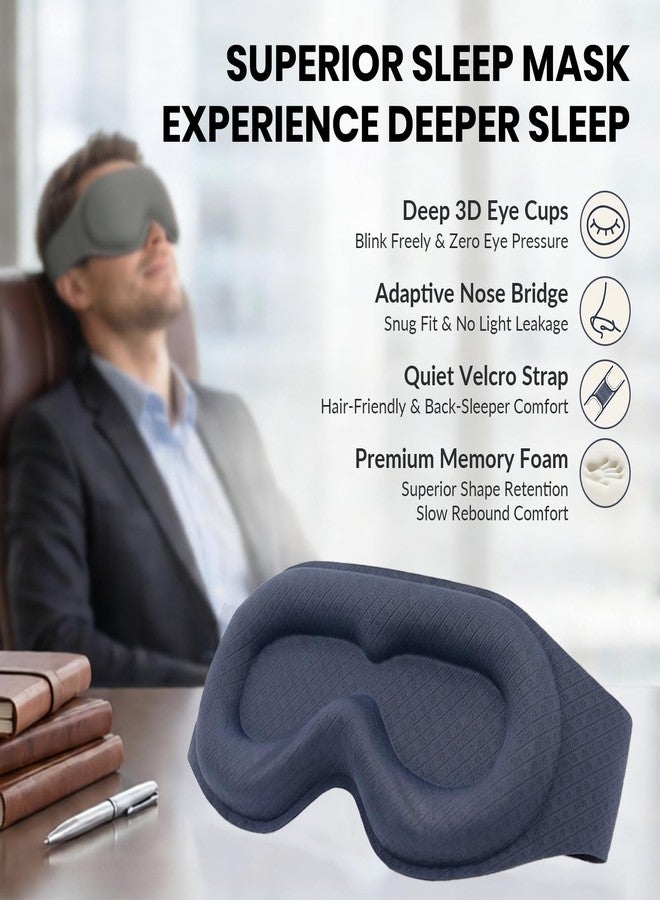 Gizmolet 3D Maximum Blackout Sleep Eye Mask for Deep Sleep Men Women, Grey - Image 2