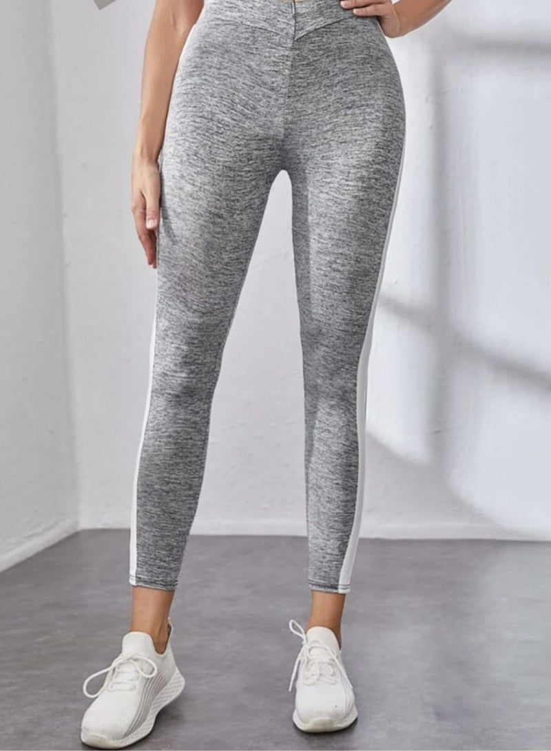 Fstyle Sporty Leggings with Striped Sides - Image 4