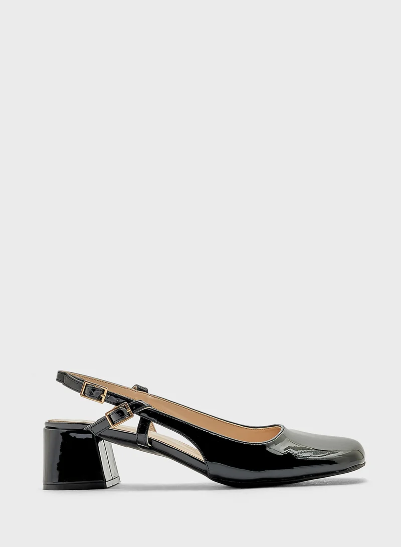 ايلا Square Toe Block Heel Pump