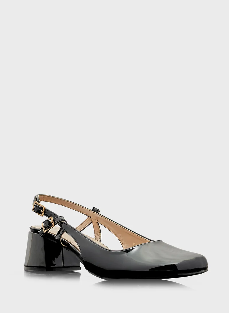 ايلا Square Toe Block Heel Pump