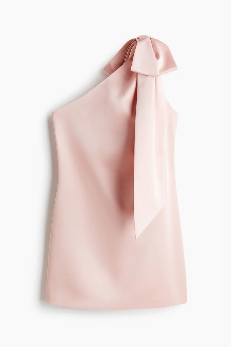 H&M Bow-detail one-shoulder dress