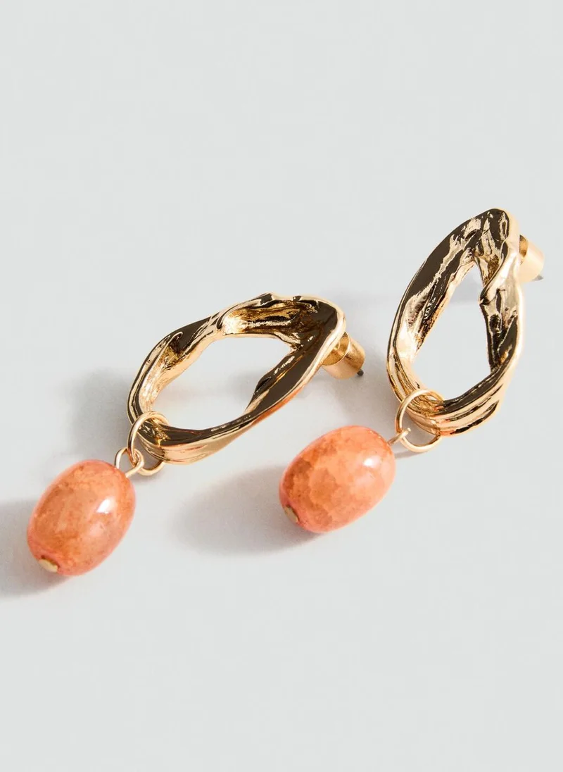 مانجو Circular Bead-Design Earrings